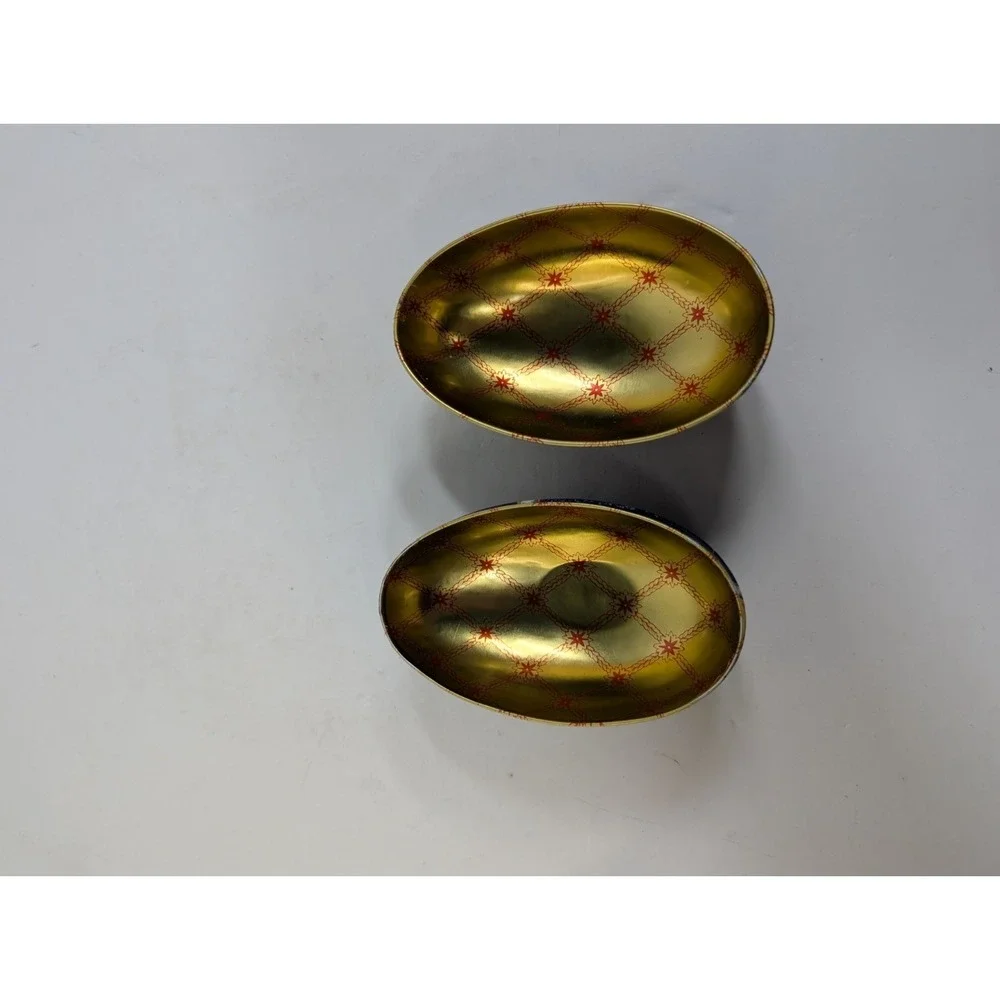 Vintage‎ Vincenzo Tin Litho Egg Faberge Design Imperial Cameo Container Gift Box